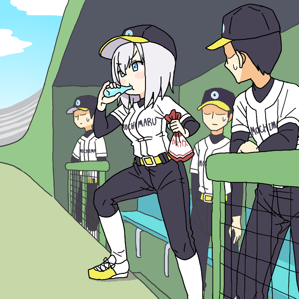 「野球初心者まるまる監督
1周年おめでとうございます!
#マル描いてちょんっ 」|多摩　丸彦のイラスト