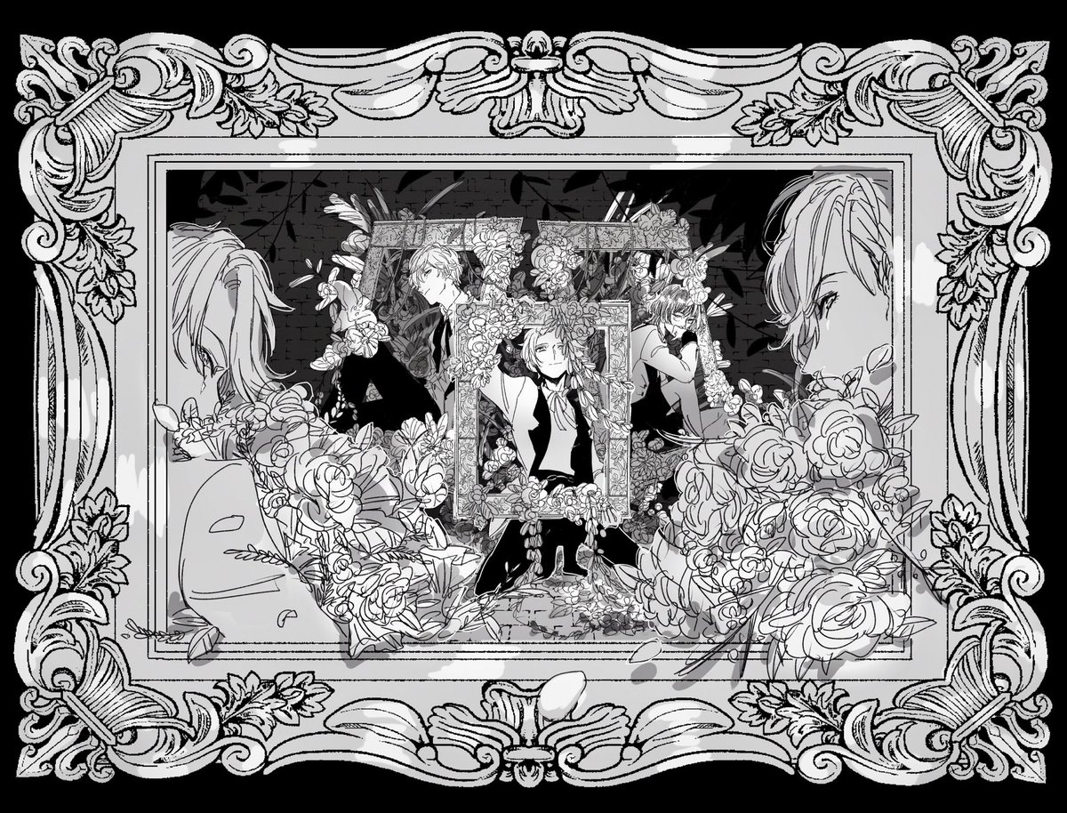 はじめからモノクロ絵だとお気に入りなのはこれ〜 快エブのフラワー美術館イベのときの 
