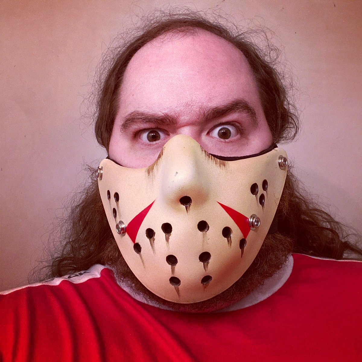 JimRemis's tweet photo. Ready to stay socially distanced. Shouldn’t be too hard in this. Thanks to @bakingjason @THETomSavini and the whole team for the awesomeness! https://t.co/EbISfyZjU5
