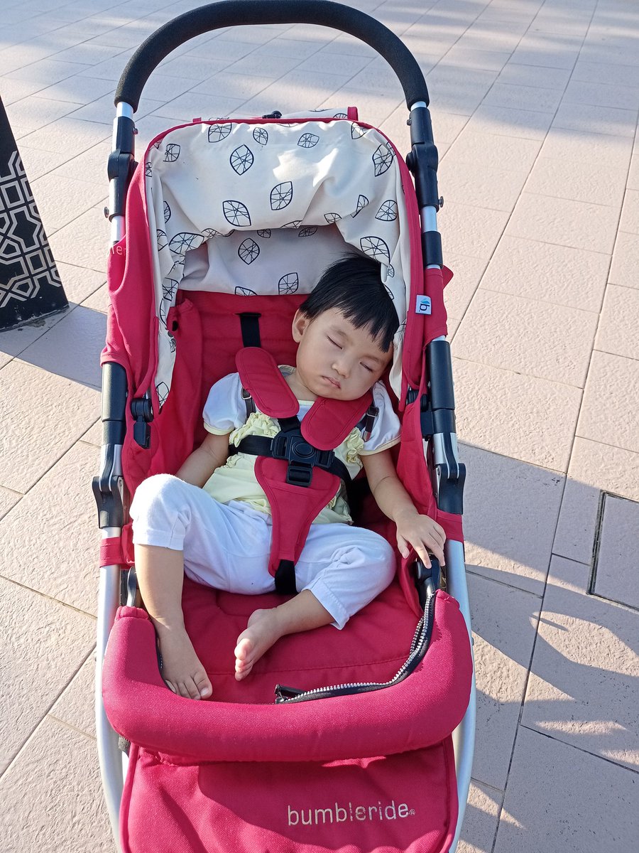 intanaina10's tweet photo. Pengorbanan seorang anak runner. Bangun awal2 pagi subuh kena mandi sejuk2. Teman mama ayah run. Tq sayang Maryam behave selalu 💕💜

Mama dah habis tolak baru dia lena. 

#MaryamOk #strollerrun https://t.co/tMb3KI0p2k