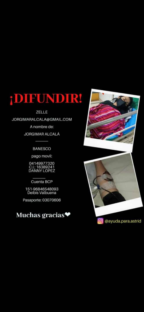 AyudaAstrid's tweet photo. El diagnostico de Astrid es un (TUMOR CANCERÍGENO ALOJADO EN EL MEDIASTINO) Ella nos necesita y nosotros estamos aquí para ayudarla, son momentos difíciles pero sabemos que saldremos de esta con el favor de Dios. Agradecemos nuevamente difundir la información #AyudaParaAstrid RT https://t.co/LUZ0CGSQ3h
