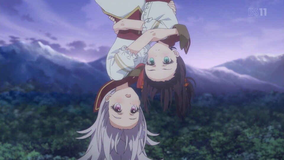 しあ 南鎌倉高校アニメの女の子が逆さまになったときの重力に引っ張られる髪の毛部