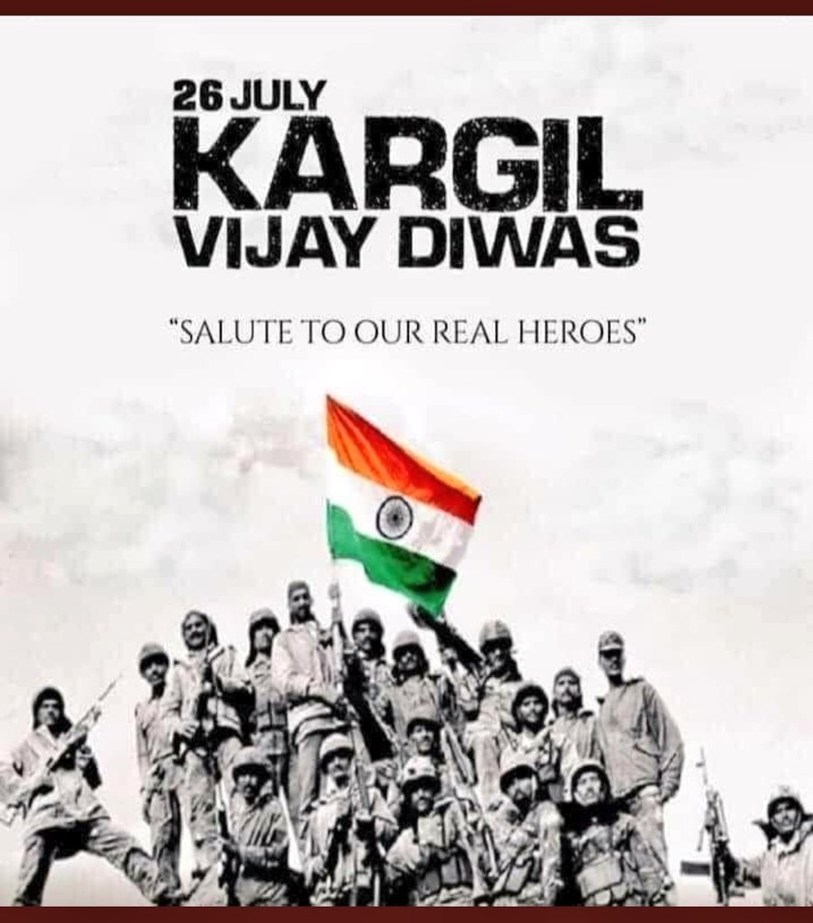 Flying_Shubh's tweet photo. KARGIL VIJAY DIWAS

Let's salute our brave soldiers and remember those who sacrificed their lives, for the honour &amp; integrity of our nation.

!! जय हिंद,जय भारत!!
#KargilVijayDiwas https://t.co/KrByJBbxKJ