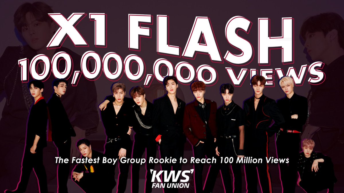 KWSFanUnion's tweet photo. [📢] X1 Flash Reached 100 Million View
It is the fastest record for Kpop Boy Group to reach 100 Million views on their debut song. Members, Congratulations on your achievement! We are always here for you. We will be supporting your flashing⚡ future like always. FLY HIGH🦋 https://t.co/jONlpUQeZG