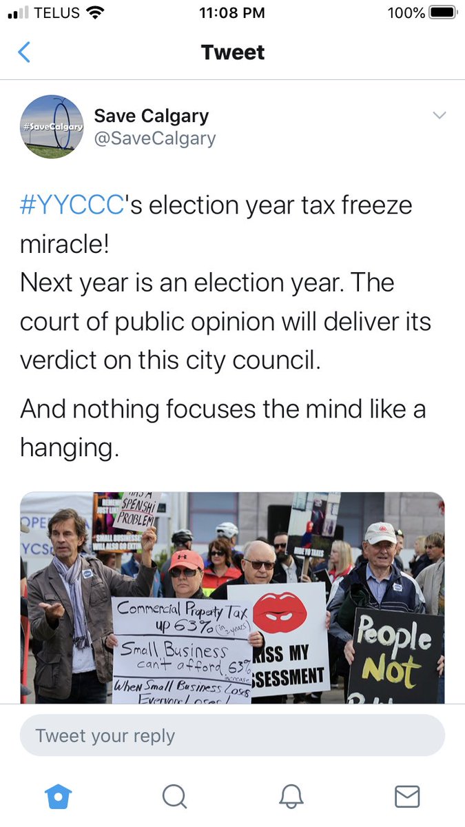 1/Buckle up, kids. This is gonna take some words.“And nothing focuses the mind like a hanging.”WTF is that supposed to mean, you lunatics  @SaveCalgary? Are you seriously that into gaslighting?I took a screen shot in case this tweet magically gets deleted for its idiocy.  https://twitter.com/savecalgary/status/1286779931968434176