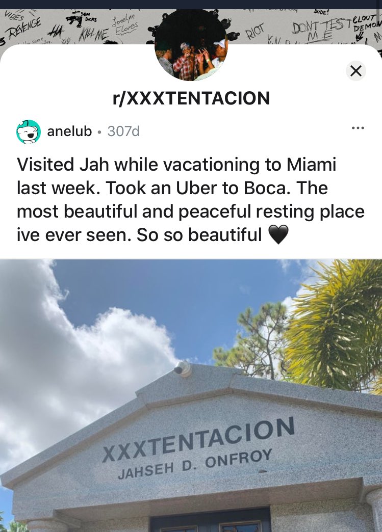 Thru her comments she kept reveling the personal connection between all her social media posting about her age, birthday, and her visit to XXXTentacion. On her visit to XXXTentacion Mausoleum: