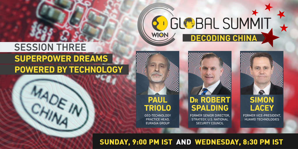 WIONews's tweet photo. #DecodingChinaWithWION: Is China fuelling its superpower dreams with big tech?
On WION Global Summit: Decoding China @palkisu discusses China's bid for tech supremacy with @pstAsiatech, @robert_spalding and @simonlacey
Sunday 9 PM IST https://t.co/kbTpZB5EGA