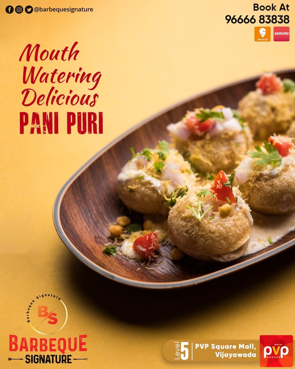 BarbequeSignat1's tweet photo. ππΌ Mouth-Watering Delicious Pani Puri
π Book At: 96666 83838
#panipuri #ChickenTikka #Chicken #Tikka #Saturday #Special #SomethingSpecial
#barbequesignature #bbq #pvpsquaremall #vijayawada #Bookfood #booknow #safetycabins #safetyfirst #PVPSquareMall #PVP https://t.co/pNYaJnpYss