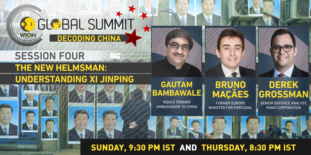 WIONews's tweet photo. #DecodingChinaWithWION: How is Xi Jinping driving China's quest for global domination?
On WION Global Summit: Decoding China, @palkisu decodes the Chinese President Xi Jinping with @GBambawale, @MacaesBruno & @DerekJGrossman
Sunday 9.30 PM IST https://t.co/grgSaWUdaf