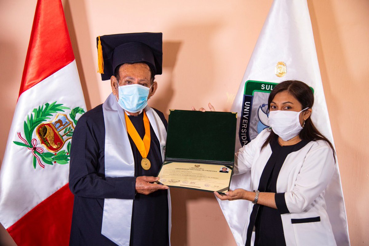 DelChiraNoticia's tweet photo. [SE GRADÚA A LOS 73 AÑOS]
Demostrando que no hay límite para cumplir las metas, el sullanero Luis Teddy Girón Panta, a los 73 años de edad, se graduó como Bachiller en Administración Hotelera y Turismo en la @UNF_oficial en #Sullana #Piura https://t.co/KcIK3LZ7er