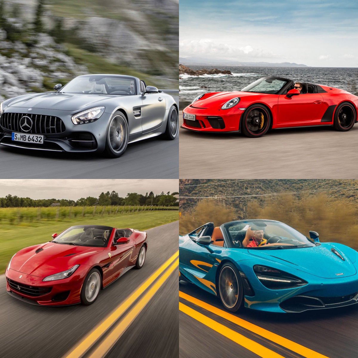 ApexCarMedia's tweet photo. Which one would you pick for a Saturday cruise? #Mercedes #AMG #Porsche #Porsche911 #Ferarri #FerarriPortofino #Mclaren #Mclaren570s https://t.co/GGvavjQ0e5