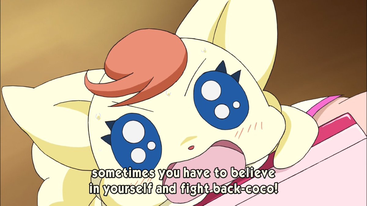 Nozomi, like any sane person, runs from the Kowaina, but Coco gives her a pep talk, and she finds the strength to protect dreams. I have a feeling this will be the theme of the show, and I don& #39;t dislike it.