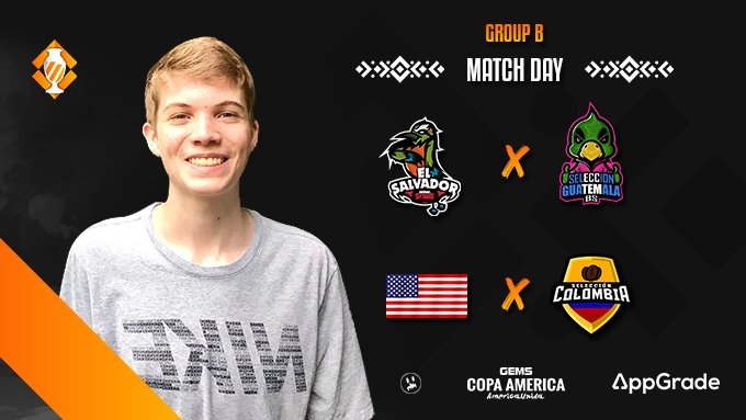 #GCABS • Copa América

RESULTADOS/RESULTS
GRUPO/GROUP B
DAY 1

🇸🇻 SAL 3️⃣🆚4️⃣ GUA 🇬🇹
🇺🇸 USA 4️⃣🆚1️⃣ COL 🇨🇴

Review!
🇪🇦 <a href="/RhaegarGT/">Rhaegar 🇬🇹</a>
📺 twitch.tv/RhaegarGT
🇬🇧 <a href="/reddysetgoooo/">ReddySet</a>
🖥️ twitch.tv/ReddySet

DOMINGO / SUNDAY
▶️ GRUPO/GROUP C
🇵🇾🆚🇨🇱 • 🇦🇷🆚🇪🇨

#AmericaUnida