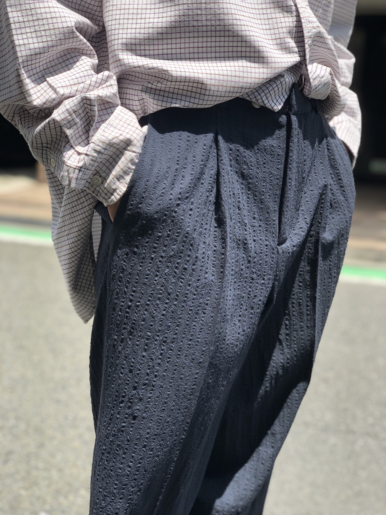 seya. ツータックスラックス ウール90% モヘア10% サイズL