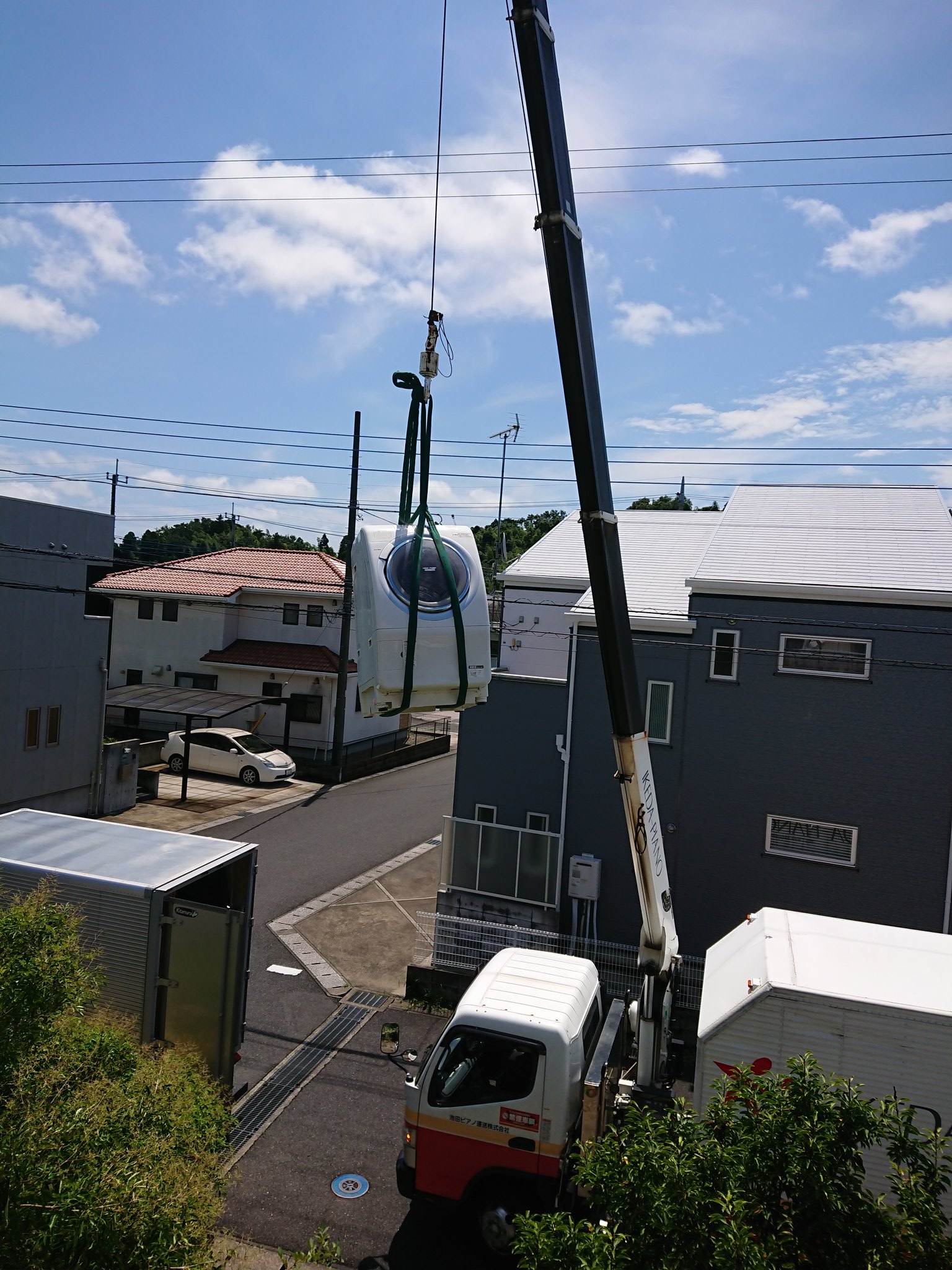 ドラム式洗濯機を内階段で2階へ。 | 家電も新築も大型店より高く