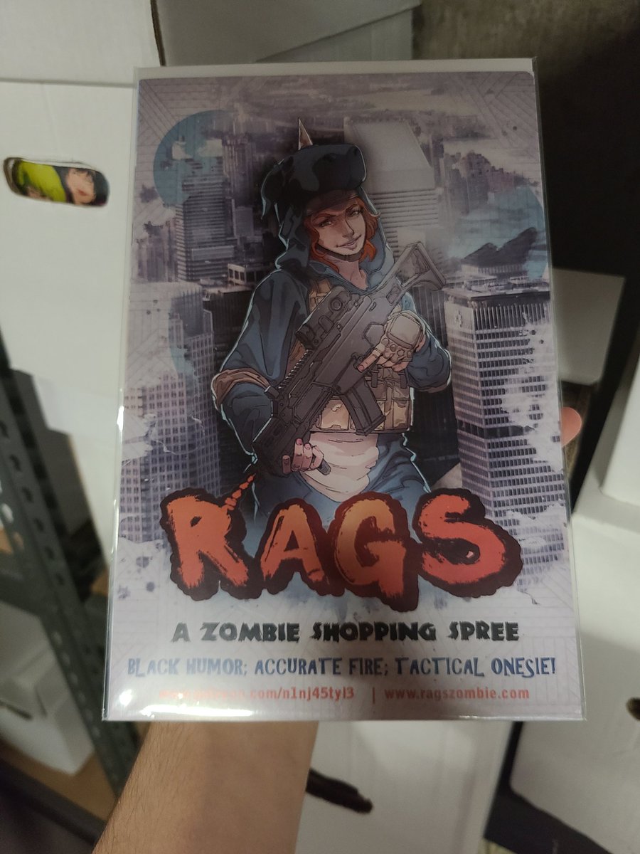 I've been hyping up <a href="/RAGS_Comix/">13 Ghosts of RAGS</a> tonight, but here's one last thing.

I still got that preview issue bagged and boarded.

Thanks for giving me something I can sell to get through college lmao