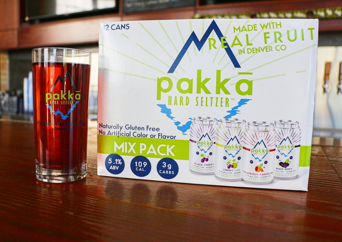 pakkaseltzer's tweet photo. Look at that color! Pakkā Hard Seltzer is made with real fruit and is just 109 calories per can. Don't forget to pack some Pakkā before you head out on your adventures this weekend. #BePakka https://t.co/8jEosBAl5a