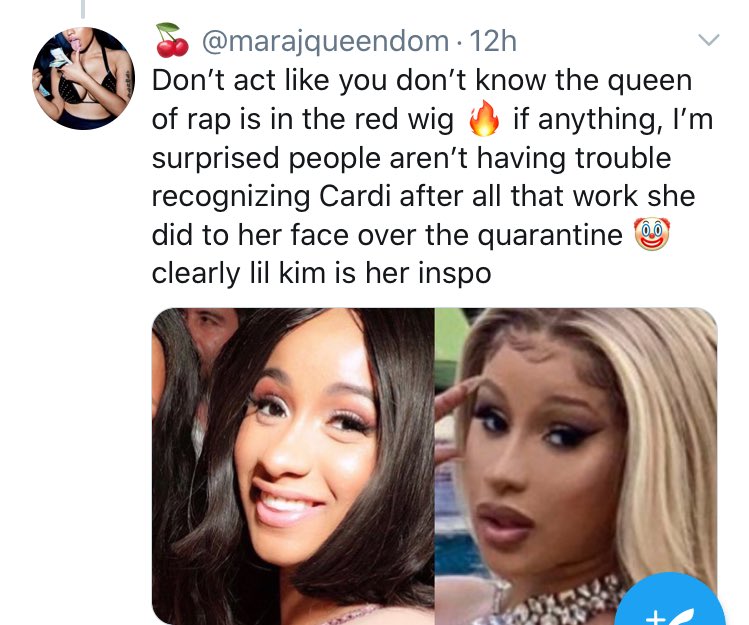 On Cardi’s looks. Body shaming her.