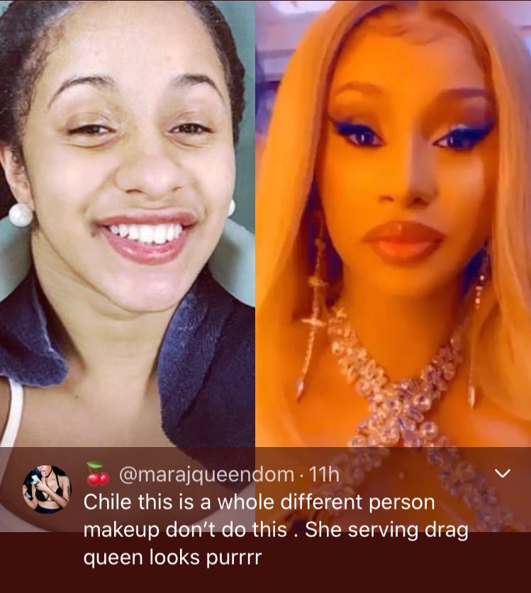 On Cardi’s looks. Body shaming her.