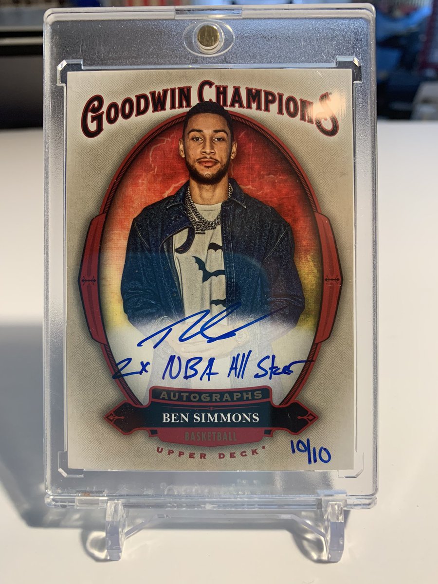 DBaxFanAJ's tweet photo. @UpperDeckSports somehow I managed to pull two 2020 Goodwin Champions @BenSimmons25 in the same day! #Lucky #GoodwinChampions #MicDrop https://t.co/mXBQfwfzbi
