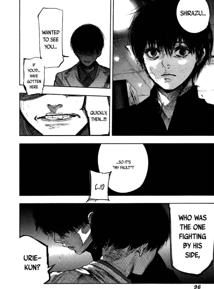 Alright, so I think I read like a good 40 something chapters since I last posted lol. Part I'm up to Kaneki is completely different but ngl I'm gonna miss this version of him that had absolutely no fucking chill.