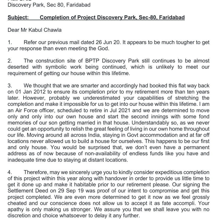 jailohokna's tweet photo. Repeated agreements, broken promises, no progress, looting buyers of hard earned money is normal way of life for any developer, especially @ChawlaKabul @BPTP_Limited #KabulChawlaBPTPBetrayed buyers 4 long now. Will @cmohry @PMOIndia @HardeepSPuri rein him @aajtak @TimesNow https://t.co/edu71sw9Dv