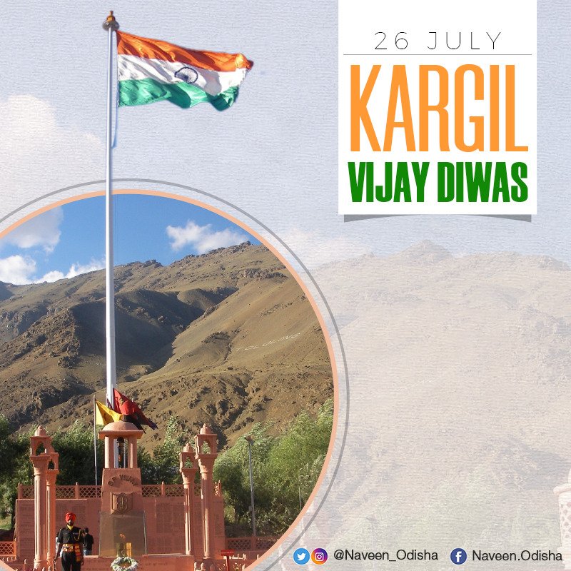 Naveen_Odisha's tweet photo. Tributes to all brave soldiers who fought with exemplary valour in #KargilWar, in one of the most challenging terrain, to protect every inch of our motherland. On #KargilVijayDiwas, join the nation to offer homage to the martyrs who fought gallantly till their last breath. https://t.co/cmwQvtcoHM