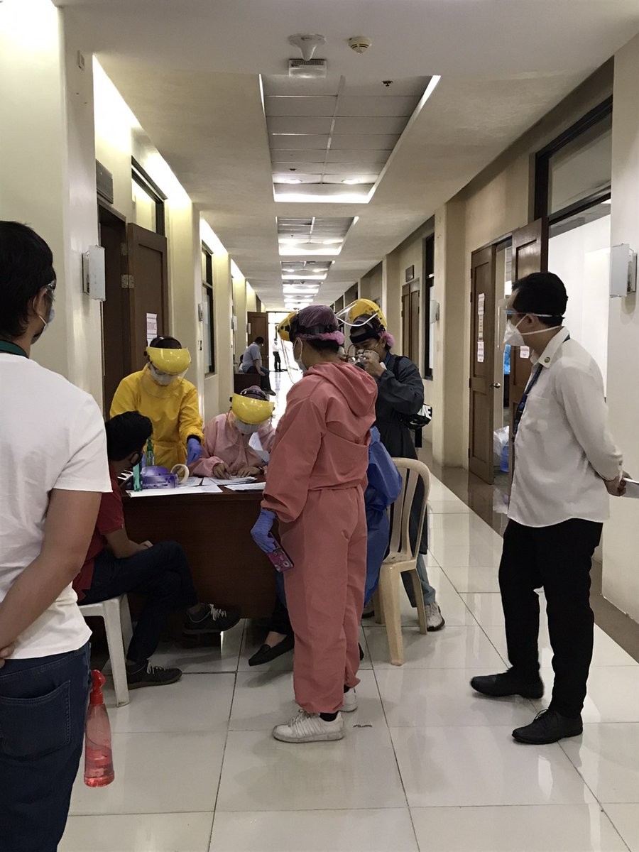maracepeda's tweet photo. @rapplerdotcom The mandatory RT-PCR test swabbing is currently ongoing at the De Venecia Hall at the Batasang Pambansa. Tomorrow, all SONA guests will be undergoing a rapid test too. Sourced photos. https://t.co/TmS5npIEol