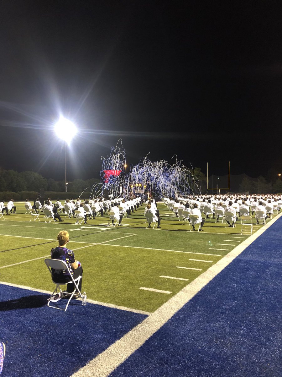 Sluhpresident's tweet photo. Tonight we celebrated &amp; honored the Class of 2020 at a unique but beautiful convocation event. Fireworks to the Battle Hymn of the Republic was a special SLUH moment. May God bless &amp; keep you the Jr. Bills of 2020 as you set out to set the world on fire. #AMDG #JSNNews https://t.co/052trE1xRb