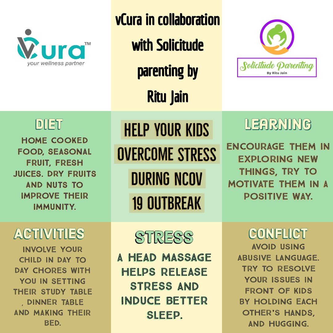 vCuraWellness's tweet photo. #parenting is no less a job and #vCura is so proud of all amazing parents out there for what they do.
In collaboration with #solicitudeparenting by Ritu Jain, we bring you a cheat sheet to help your #kids cope this lockdown/social distancing #stress in a better way.
#ParentsDay https://t.co/j3B8T43ur9