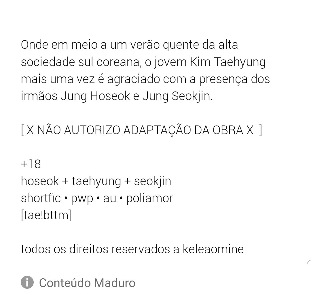austerminadaskp's tweet photo. ⠀ ⠀ ⠀ Bad Intentions [🚫]

》Short¡AU
》PWP
》Bottom¡TH

Autor(a): @/keleaomine
Perfil de autor(a) (twitter): @keleaomine
Link do spirit: não achado.
Link do Wattpad: https://t.co/BRqBWc6eCe https://t.co/UkliEauux0