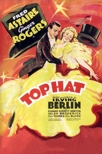 [5] “Top Hat” (1935)The most well-known of the Astaire-Rogers films has legendary music and dances. “Isn’t This a Lovely Day” and “Cheek to Cheek” in the same film! “The Piccolino” production number is quite fun as well. And the opening ‘meet cute’ is one of the best ever.