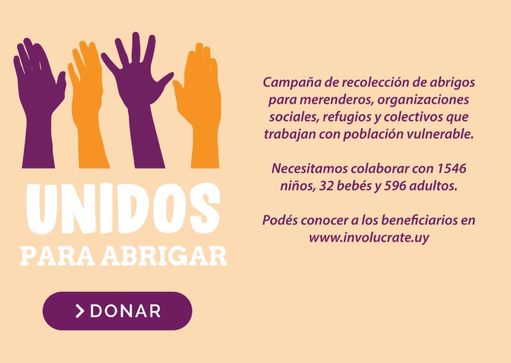 ManosVeneguayas's tweet photo. Queremos agradecer a todas las personas e instituciones que colaboraron con la campaña #UnidosParaAbrigar de @Involucrate_uy , todos los voluntarios q trabajaron en la recogida y clasificación, y al gran equipo de Involucrate por el apoyo de siempre! 
#UnidosLogramosMas 🙌🏽❤️ https://t.co/kjE8DoQD53