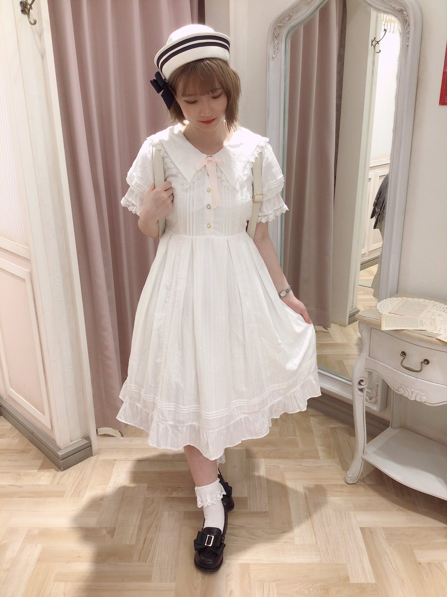 Amavel セーラーワンピース　ベレー帽　セット Twinkle Plaid ベレー帽 （9172793032935）– Amavel（アマベル