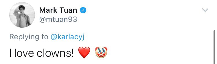aurainjinyoung's tweet photo. Bueno Mark dijo que le gustan los payasos así que le gustamos porque somos clown al pensar que nos iba a contestar *se va a borrar los mensajes* 
#chatwithmark https://t.co/I0V0tcDKOW