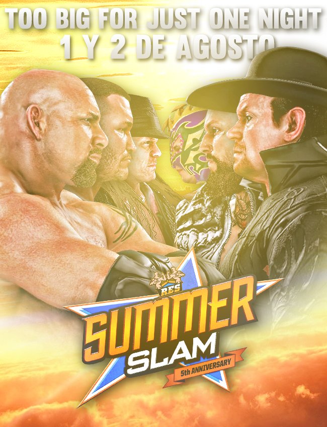 ResEfed_3_0's tweet photo. ➡️ Too big for just one night ⬅️

Cartel oficial del 5° aniversario de Summerslam el cuál se emitirá el próximo sábado y domingo. https://t.co/tDwwL2N3Mi