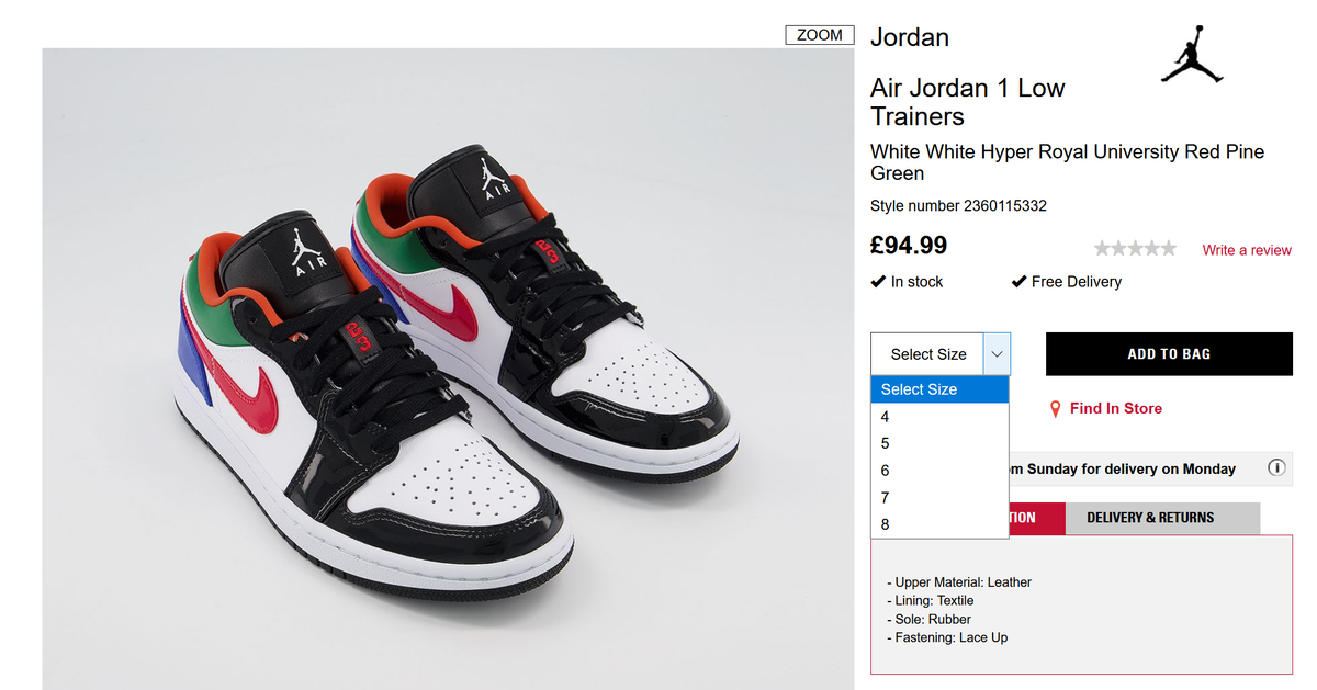 jordan 1 low white hyper royal university red