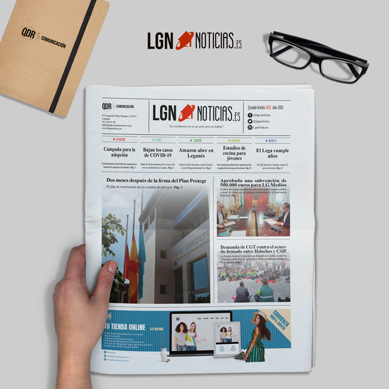 LGNMedios's tweet photo. Ya está disponible el número 63 del periódico LGN Noticias.
Recógelo en los principales puntos de #Leganés o léelo en la web:
https://t.co/qQzcHqKpHZ https://t.co/t70FkuqV6A