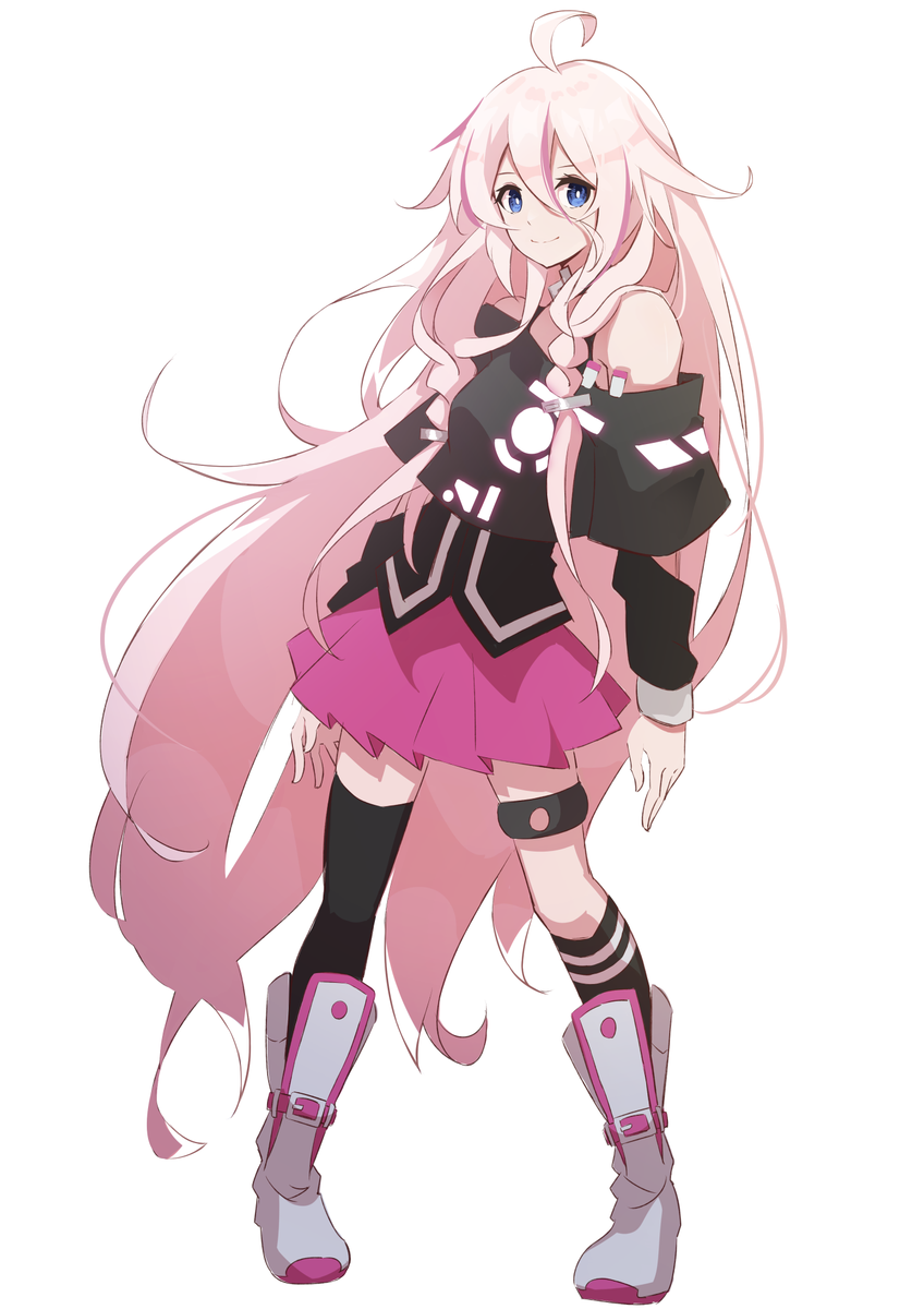 ia (vocaloid) 1girl skirt pink skirt solo long hair very long hair blue eyes  illustration images