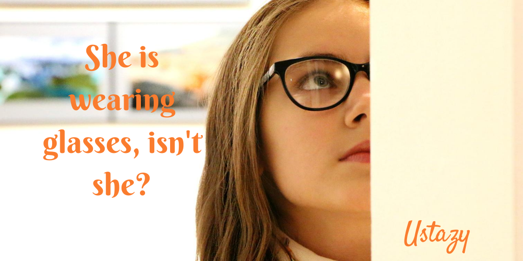 grammarcourses's tweet photo. #questiontags #tagsquestion #englishgrammar #english #esl #learnenglish #grammar #englishclass #teacher #englishtips #Glasses
Subject + positive statement---> negative statement + pronoun?
She is wearing glasses, isn't she?
To read the whole post go to:
https://t.co/pggIBTgcmY https://t.co/kayVOayAQc
