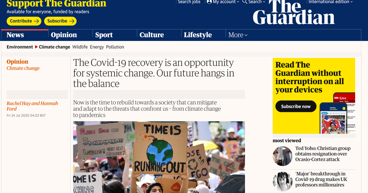 A very short thread on some interesting stuff around population growth that I think is worth talking / thinking aboutI read the article below recently and...it's great. It's a pitch-perfect, youth-led effort to shake us into awareness https://www.theguardian.com/commentisfree/2020/jul/24/the-covid-19-recovery-is-an-opportunity-for-systemic-change-our-future-hangs-in-the-balance(incoming 'but')