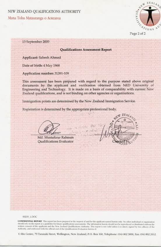 SabeehEngr's tweet photo. Qualifications Assessment Report Obtained from NZQA Newzeland and Declared https://t.co/WSe1MNDu45.Hons Pak.Qualification Equivalent to Bachelor of Engineering Degree in Newzeland. https://t.co/pIC5Ok9xyh