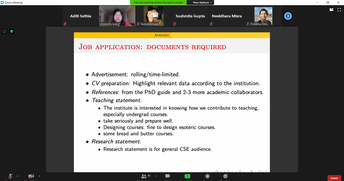 acmWIndia's tweet photo. How to "Be in the game"? Next in line is an insightful talk on 'Managing the Job Hunt' by Dr. Arpita Korwar (IIT Goa)!
#acm #acmWIndia https://t.co/hUovYsM33s