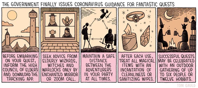 `The government finally issues coronavirus guidance for fantastic quests' (for yesterday's @guardianreview) 