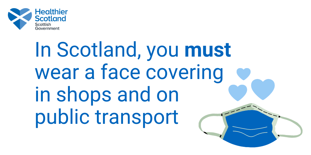 scotgov's tweet photo. Remember, you can have #coronavirus but show no symptoms. Wearing a face covering helps to reduce the risk of you unknowingly infecting others.

Find out how to #StaySafe and protect others ➡️ https://t.co/8Qm7CaYPog https://t.co/klWF9i1J3L