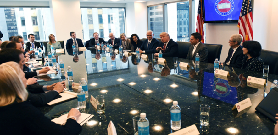 7) Bargaining (2017): There was still hope for exerting influence and brokering a more amicable future so tech CEOs made a pilgrimage to Trump Tower for a high-profile meeting before he took office.