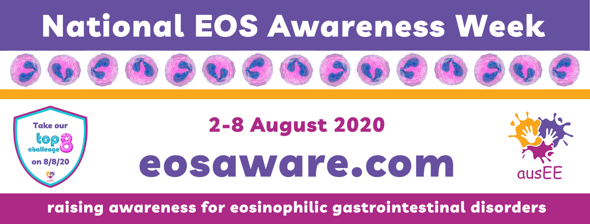 ausEEorg's tweet photo. Our National EOS Awareness Week is just one week away! Are you ready for it? 
Please visit our #eosaware website for #NEOSW2020 resources to help you get involved: https://t.co/jUviFQ802m https://t.co/xxVEv0rLip