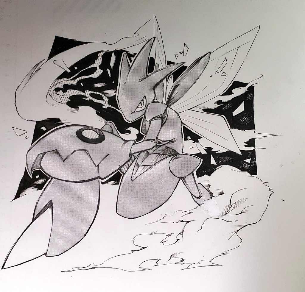 メガノ ハッサム描いた バレットパンチ強いですね イラスト ポケモン