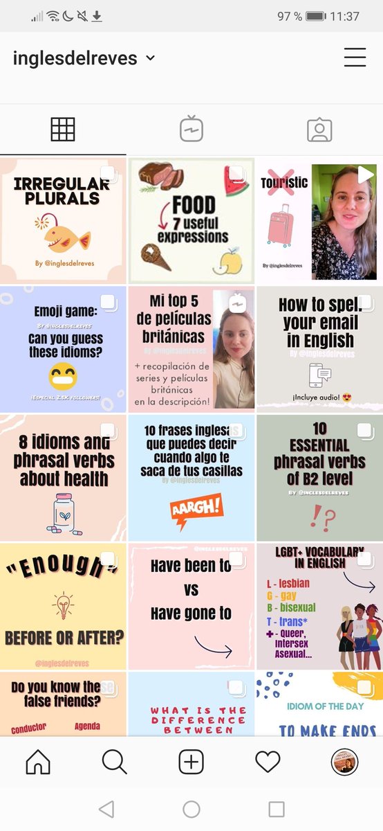 inglesdelrev's tweet photo. Este es mi Instagram, donde subo posts visuales con expresiones útiles y videos explicativos de gramática y vocabulario 🇬🇧 https://t.co/ZVtIeL3O8T