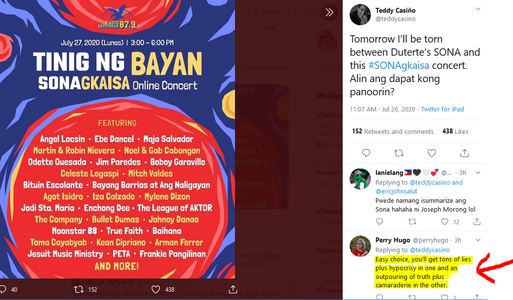 PeasantObserver's tweet image. Ambastos diba? Tinapatan talaga SONA ni Duterte. Ganyan talaga sila ka-disente.